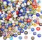 325Pcs/5 Strands Millefiori Lampwork Glass Beads 6mm Flat Round Flower Glass Beads Handmade Flower Millefiori Lampwork Bead Loose Spacer Bead for Jewelry Making DIY Crafts